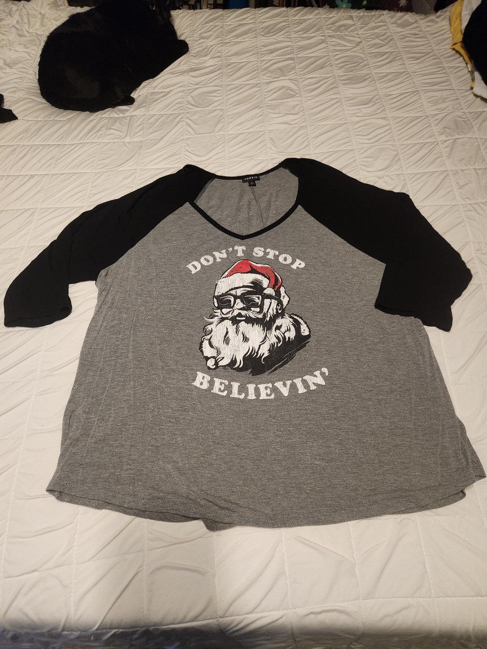 torrid Gray and Black Crewneck Top
